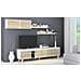 Parete Attrezzata Orlando, Mobile Da Soggiorno Porta Tv, Composizione Per Salotto Con Pensile E Mensola, 200x50h41 Cm, Bianco E Rovere - Foto miniatura 1