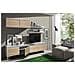 Parete Attrezzata Orlando, Mobile Da Soggiorno Porta Tv, Composizione Per Salotto Con Pensile E Mensola, 200x50h41 Cm, Bianco E Rovere - Foto miniatura 4