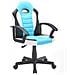 Sedia Da Gaming Hervey, Poltrona Da Gaming Ragazzo, Sedia Da Scrivania, 56x55h89/100 Cm, Azzurro E Bianco - Foto miniatura 1