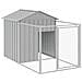 Casetta Cani Corsa Grigio Chiaro 117x201x123 Cm Acciaio Zincato - Foto miniatura 2