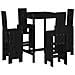 Set Bar Da Giardino 5 Pz Nero In Legno Massello Di Pino - Foto miniatura 2