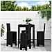 Set Bar Da Giardino 5 Pz Nero In Legno Massello Di Pino - Foto miniatura 1