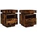 Comodini Con Luci Led 2pz Rovere Fumo 40x39x48,5 Cm - Foto miniatura 2
