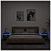Comodini Con Luci Led 2pz Rovere Fumo 40x39x48,5 Cm - Foto miniatura 1