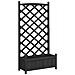 Fioriera con Traliccio Nera in Legno Massello di Abete Dimensioni: 75 x 35 x 150 cm - Foto miniatura 1