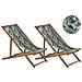Set Di 2 Sedie A Sdraio In Legno Acacia Chiaro Pellicani Multicolore Anzio - Foto miniatura 7