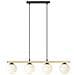Lampada A Sospensione Alora - Nero, Oro, Bianco - Acciaio Verniciato A Polvere, Vetro - 85x100x14 Cm - Foto miniatura 2