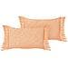 Set Di 2 Cuscini Tansy Cotone 40 X 60 Cm Arancione Tinta Unita - Foto miniatura 2