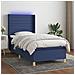 Letto a Molle con Materasso e LED Blu 90x190 cm in Tessuto - Foto miniatura 2