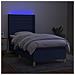Letto a Molle con Materasso e LED Blu 90x190 cm in Tessuto - Foto miniatura 4