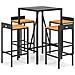 Set Bar Giardino 5 Pz Nero Polyrattan E Legno Massello Acacia - Foto miniatura 2