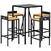 Set Bar Giardino 5 Pz Nero Polyrattan E Legno Massello Acacia - Foto miniatura 3