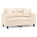 Divano A 2 Posti Con Cuscini Beige 120 Cm Tessuto Microfibra - Foto miniatura 1