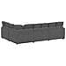 Divano Modulare con Cuscini in Tessuto a Coste Grigio Scuro - Foto miniatura 8