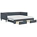 Divano Letto Estraibile Cassetti Grigio Scuro 100x200cm Velluto - Foto miniatura 1