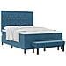 Letto contenitore con materasso e panca blu scuro 140x190 cm velluto - Foto miniatura 1