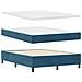 Letto contenitore con materasso e panca blu scuro 140x190 cm velluto - Foto miniatura 3