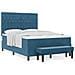 Letto contenitore con materasso e panca blu scuro 140x190 cm velluto - Foto miniatura 4