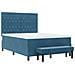 Letto contenitore con materasso e panca blu scuro 140x190 cm velluto - Foto miniatura 8