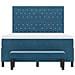 Letto contenitore con materasso e panca blu scuro 140x190 cm velluto - Foto miniatura 9