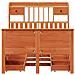 Letto Libreria senza Materasso Marrone Cera 135x190 cm in Pino - Foto miniatura 4