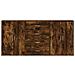 Credenze 3 pz Rovere Fumo 60x31x84 cm in Legno Multistrato - Foto miniatura 4