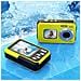 Fotocamera Digitale Impermeabile 4k Con Doppio Display, Zoom 16x E Risoluzione 48mp Yellow - Foto miniatura 4