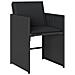Sedie da Giardino con Cuscini 4 pz Nere in Polyrattan - Foto miniatura 4
