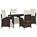 Set da Pranzo per Giardino 5 pcs Marrone Poly Rattan - Foto miniatura 1