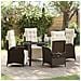 Set da Pranzo per Giardino 5 pcs Marrone Poly Rattan - Foto miniatura 2