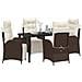 Set da Pranzo per Giardino 5 pcs Marrone Poly Rattan - Foto miniatura 3