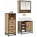 Set di mobili per il bagno con porta 3 pcs Rovere artigianale - Foto miniatura 2