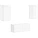 Set mobile TV 2 pcs Bianco Lucido Legno multistrato - Foto miniatura 1