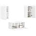 Set mobile TV 2 pcs Bianco Lucido Legno multistrato - Foto miniatura 3