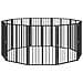 Cancello per cani 10 pcs Nero 60 x 80 cm Acciaio zincato - Foto miniatura 1