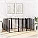 Cancello per cani 10 pcs Nero 60 x 80 cm Acciaio zincato - Foto miniatura 3