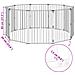 Cancello per cani 10 pcs Nero 60 x 80 cm Acciaio zincato - Foto miniatura 9
