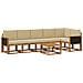 Set di divani da esterno 7 pcs Naturale e Beige Poliestere - Foto miniatura 1