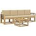 Set di divani da esterno con cuscino 5 pcs Bianco e Beige - Foto miniatura 1