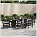 Set da pranzo per esterni 7 pz Nero polyrattan - Foto miniatura 3