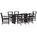 Set da pranzo per esterni 7 pz Nero polyrattan - Foto miniatura 1