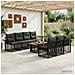 Set Divano da Giardino 8 pz Nero e Grigio scuro polyrattan - Foto miniatura 6