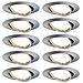 Ebl 93399 Lampada Led Base Rotonda 10 Faretti Max. 10w Ferro Spazzolato Apparecchio Da Incasso Spot Da Soffitto Gu10 - Foto miniatura 1