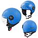 Scooter Moto Casco Jet Demi Omologato Ece 22-05 Visiera Avio Blu Xl - Foto miniatura 1