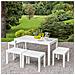 Set Da Esterno Con 1 Tavolo Rettangolare 4 Panche Color Bianco - Foto miniatura 1