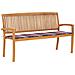 Panchina Da Giardino Impilabile E Cuscino 159cm Teak Massello - Foto miniatura 1