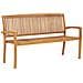 Panchina Da Giardino Impilabile E Cuscino 159cm Teak Massello - Foto miniatura 2
