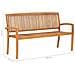 Panchina Da Giardino Impilabile E Cuscino 159cm Teak Massello - Foto miniatura 8