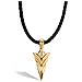 Collana da Uomo in Pelle Premium, ""Arrow"", 60cm, Oro - Foto miniatura 1