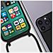 Cover Semirigida Per Iphone 14 Pro Cordino Nylon Intrecciato 80 Cm Nera - Foto miniatura 4